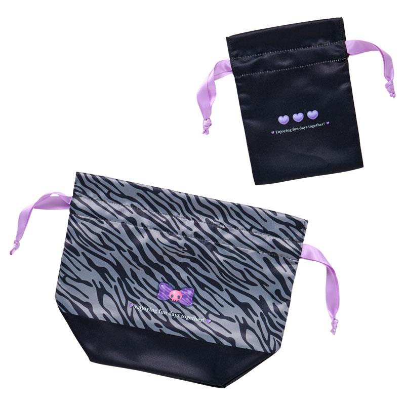 Kuromi Drawstring Pouch Set Monotone Animal Sanrio Japan 2025
