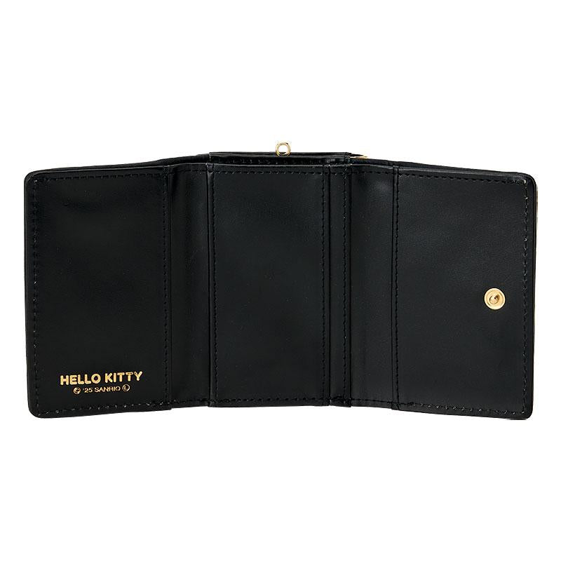 Hello Kitty Clasp Trifold Wallet Quilt Black Sanrio Japan 2025