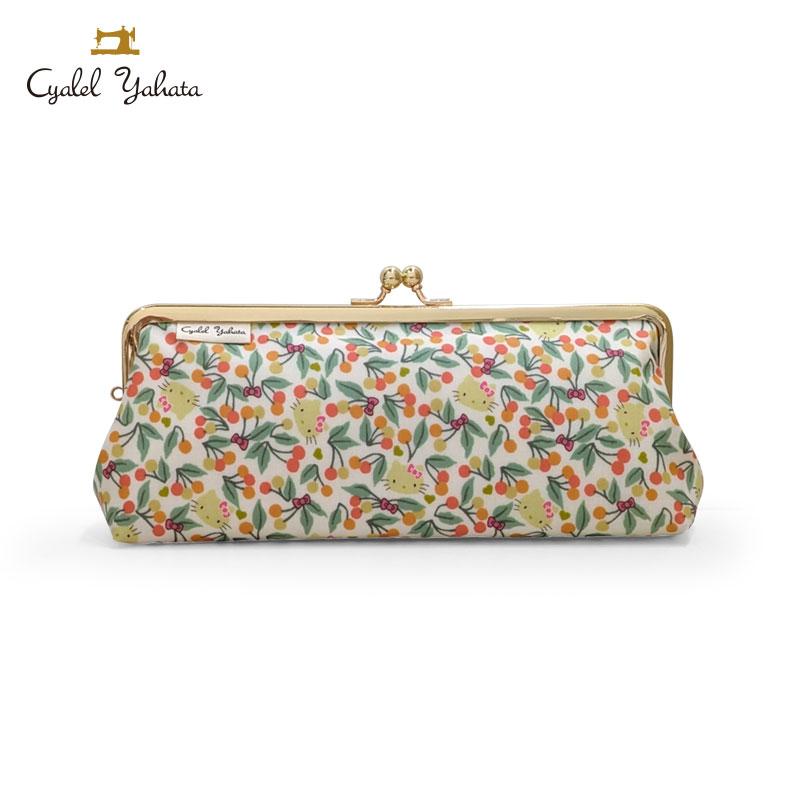 Hello Kitty Liberty Fabrics Clasp Pen Case Pencil Pouch Yellow Sanrio Japan 2025