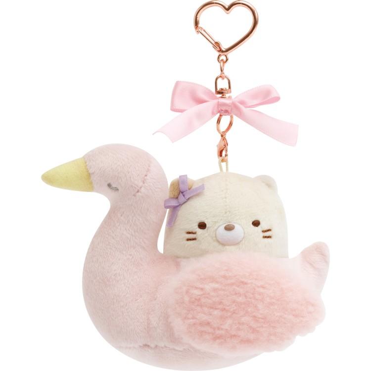 Sumikko Gurashi Neko Cat Plush Keychain Swan Kindergarten San-X Japan 2025