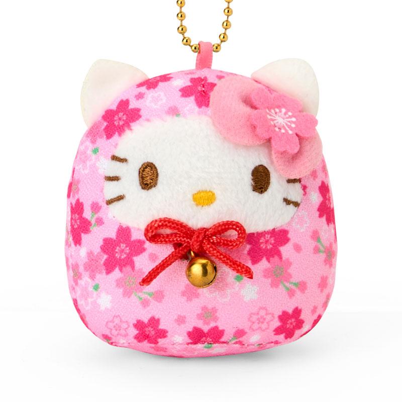 Hello Kitty Plush Mascot Holder Keychain Daruma Pink Sakura Sanrio Japan 2025