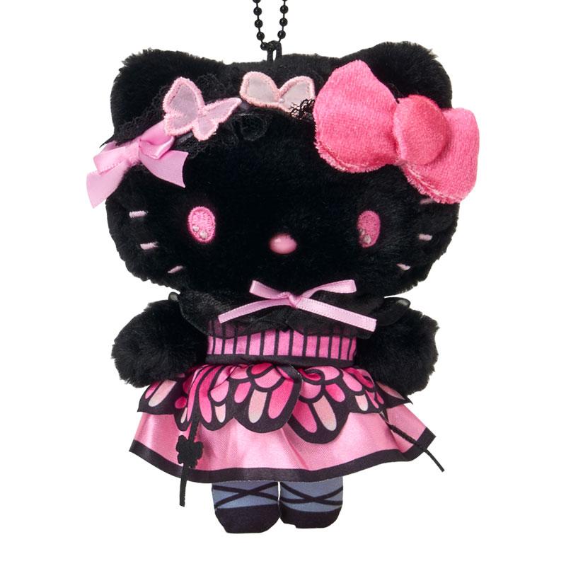 Hello Kitty Plush Mascot Holder Keychain Black Butterfly Sanrio Japan 2025