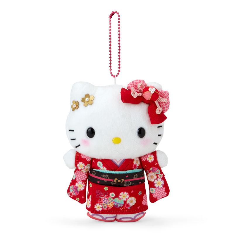 Hello Kitty Plush Mascot Holder Keychain Kimono Sanrio Japan Sakura 2024