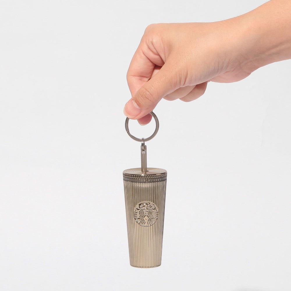 Starbucks Japan Christmas Tree Ornament Cold Cup Tumbler Gold Keychain 2025