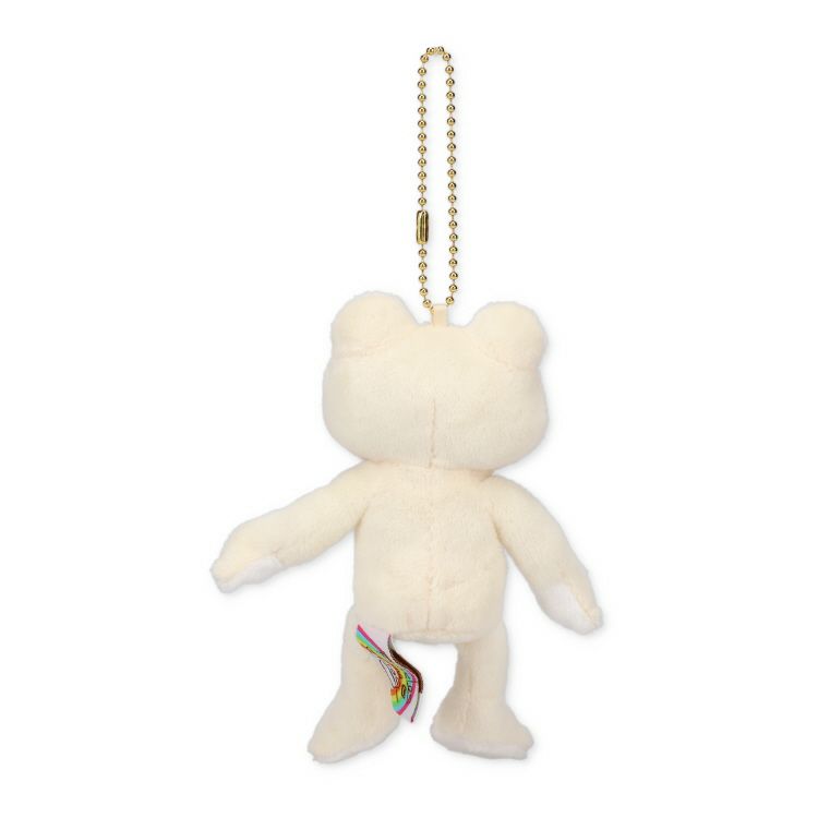 Pickles the Frog Plush Keychain Fluff White Rainbow Color Japan 2024