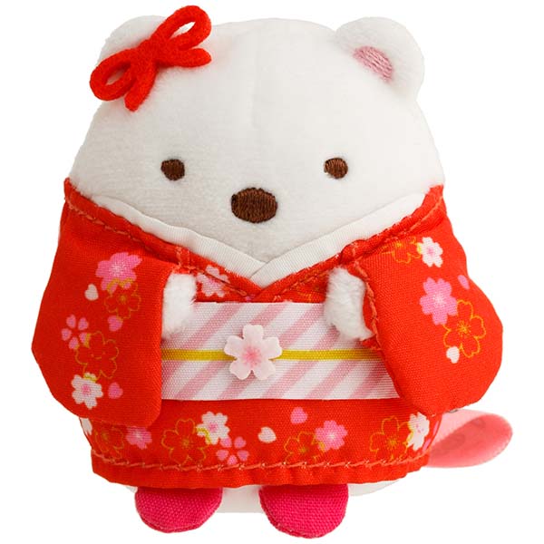 Sumikko Gurashi Shirokuma Bear Kimono mini Tenori Plush Doll San-X Japan 2024