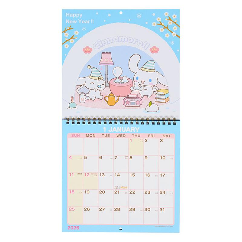 Cinnamoroll Wall Calendar 2026 M Sanrio Japan
