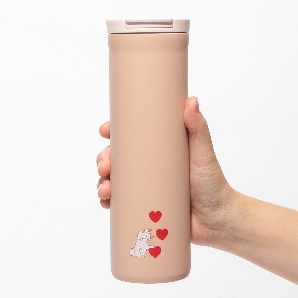 Starbucks Japan Valentine's 2025 Stainless Bottle 473ml Cat Heart Tumbler