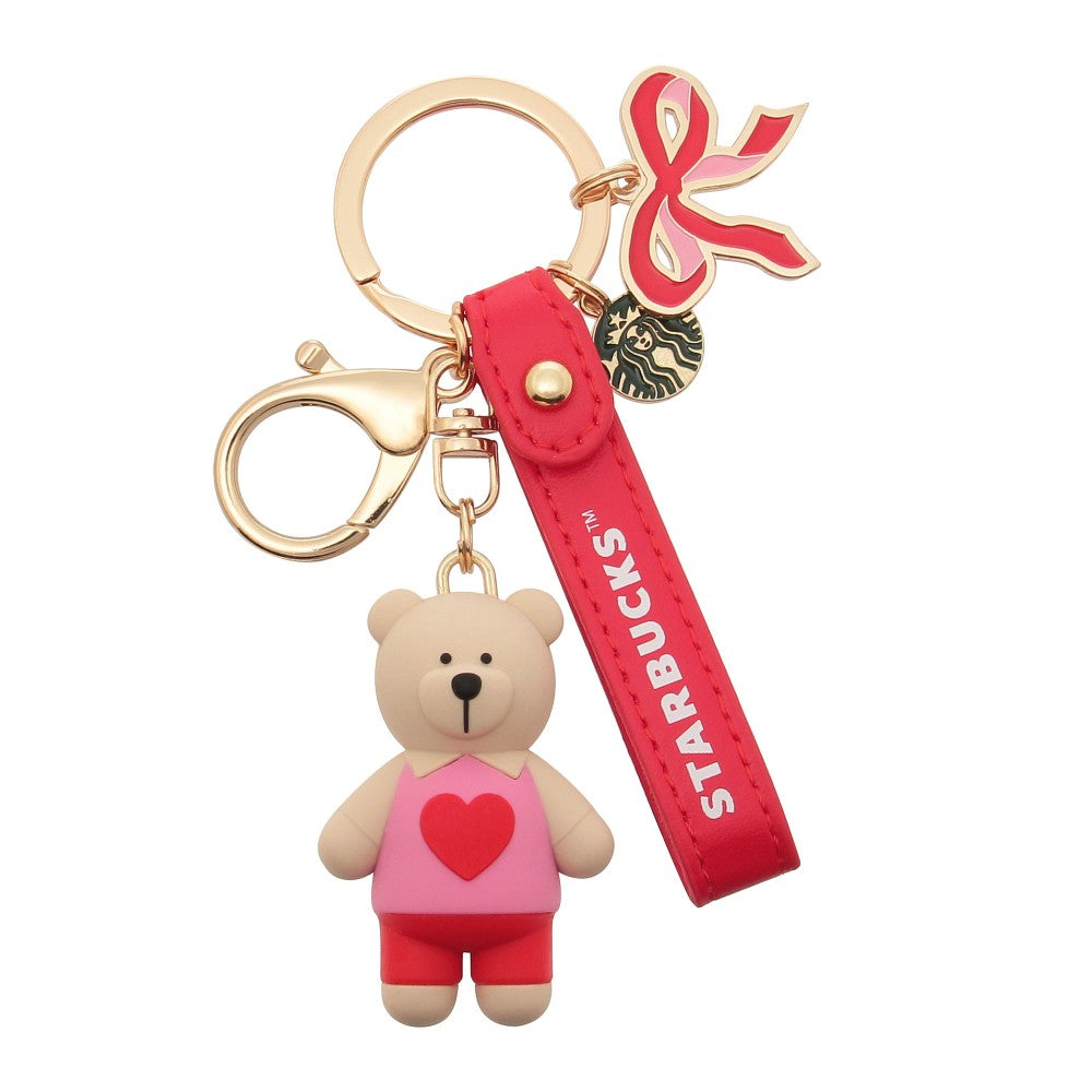 Starbucks Japan Valentine's Day 2025 Keychain Key Ring Bearista Pink