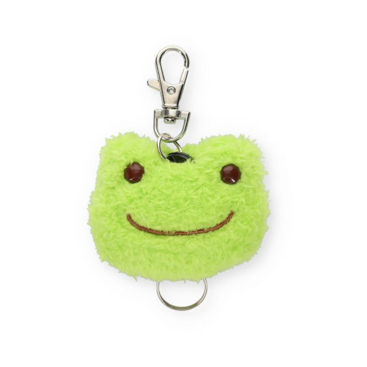 Pickles the Frog Reel Keychain Key Holder Plush Zakka Japan 2025