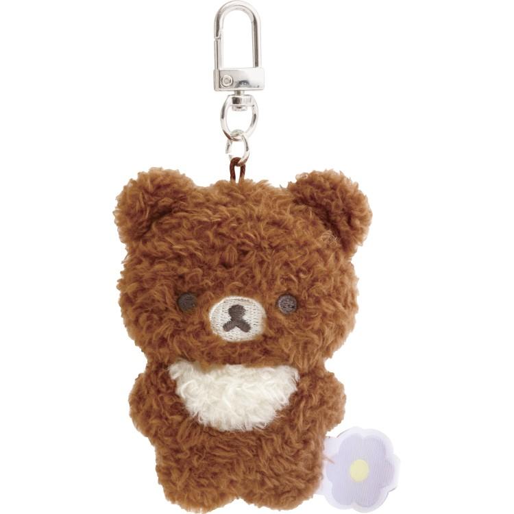 Chairoikoguma Fluffy Plush Keychain BASIC RILAKKUMA Flower San-X Japan 2025