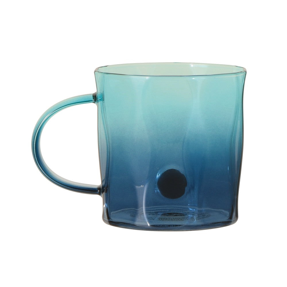 Starbucks Japan Glass Mug Cup Medal Dual Blue Gradiention 355ml 2025