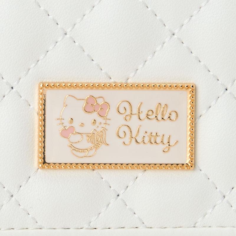 Hello Kitty Clasp Trifold Wallet Quilt White Sanrio Japan 2025