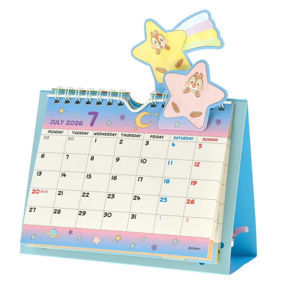 Chip & Dale Calendar Desktop 2026 Pop Up Costume Disney Store Japan