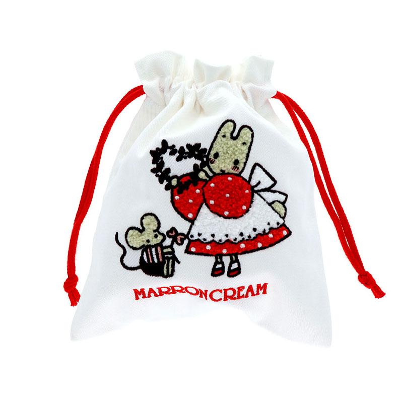 Marron Cream Drawstring Pouch Sagara Embroidery Retro Sanrio Japan 2025