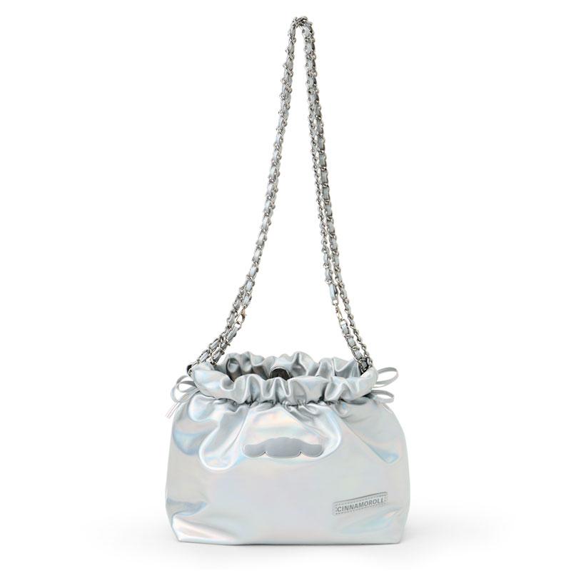 Cinnamoroll Metallic Drawstring Shoulder Bag Silver Sanrio Japan 2024