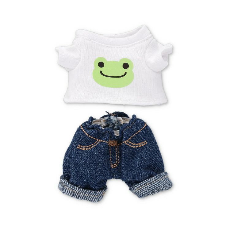 Pickles the Frog Costume for Bean Doll Plush White Shirt & Jeans Set Japan 2024