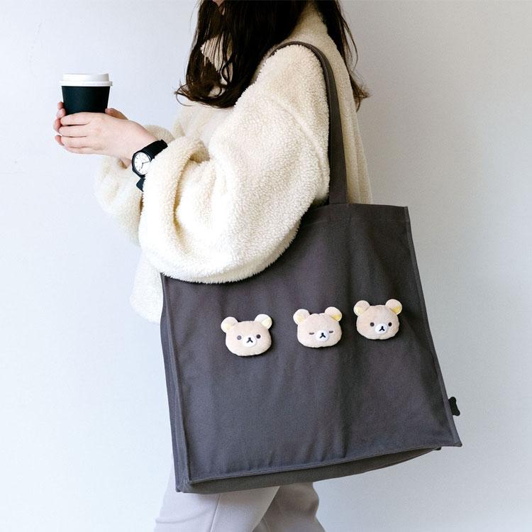 BASIC RILAKKUMA Favorite Things Tote Bag Face Dark San-X Japan 2024