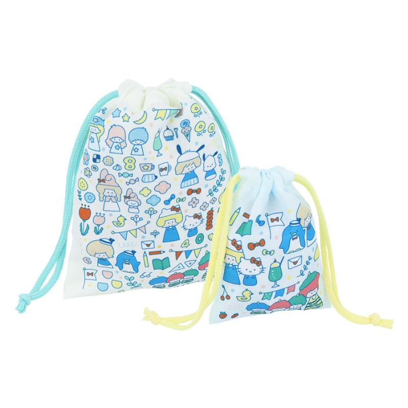 Drawstring Pouch Set Character Together mizutama Sanrio Japan 2025