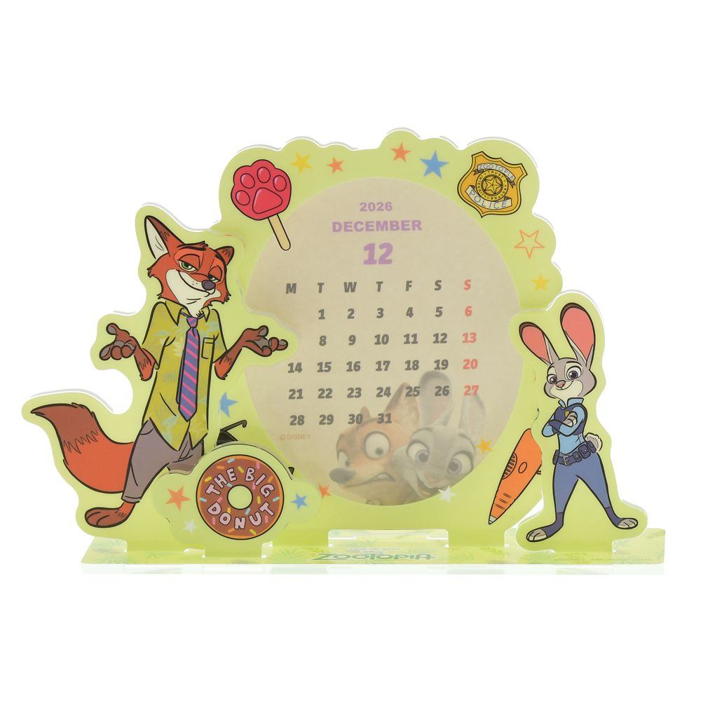 Zootopia Judy Hopps Nick Wilde Acrylic Calendar Desktop 2026 Disney Store Japan
