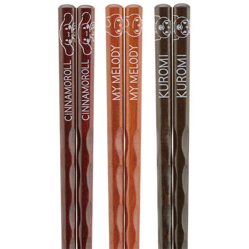 Wood Chopsticks 3 pcs Set Character Sanrio Japan 2025