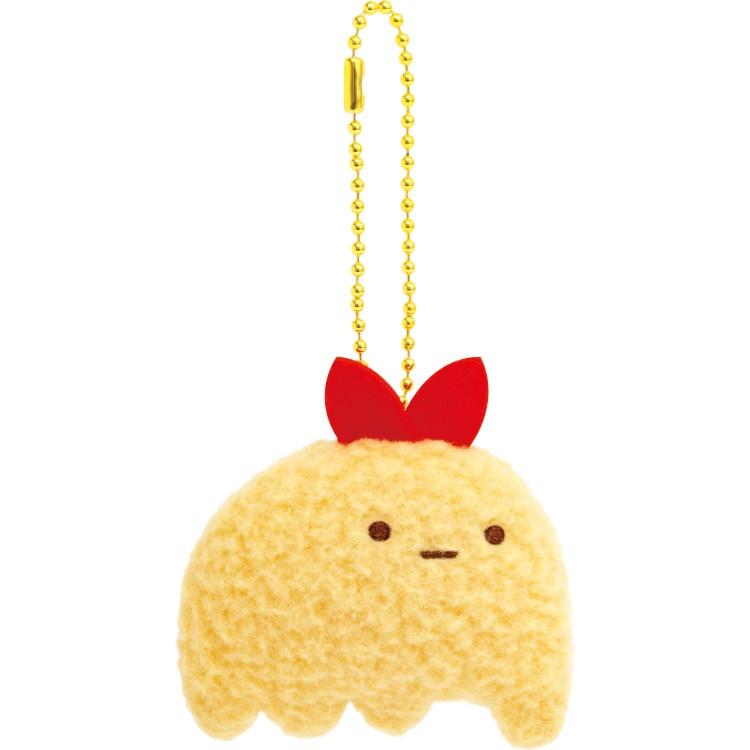 Sumikko Gurashi Fried Shrimp Tail Plush Badge Keychain C Evolution San-X Japan