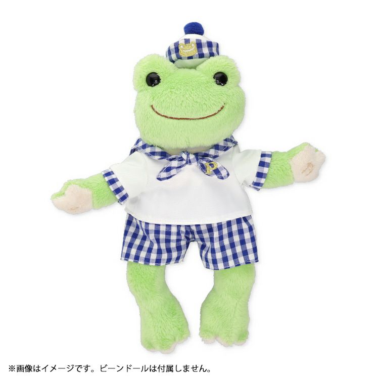 Pickles the Frog Costume for Bean Doll Plush Gingham Sailor Suit Japan 2024