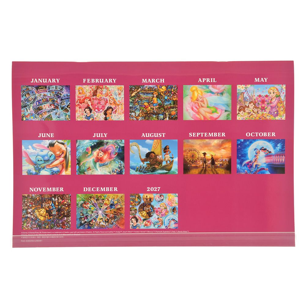Disney characters Wall Calendar 2026 Disney Store Japan 2025