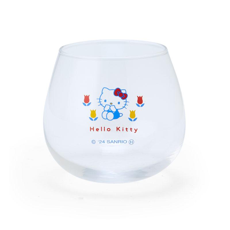 Hello Kitty Wobble Tumbler Glass Cup Flower Sanrio Japan 2024