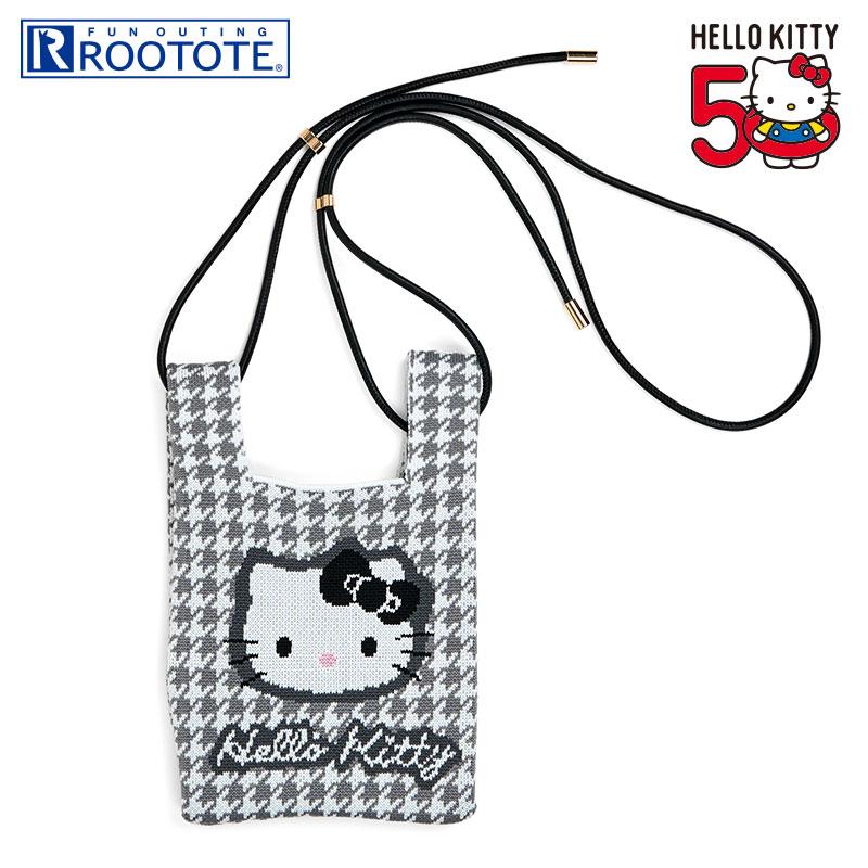 Hello Kitty ROOTOTE? Baby ROO Knit Shoulder Bag Houndstooth Sanrio Japan