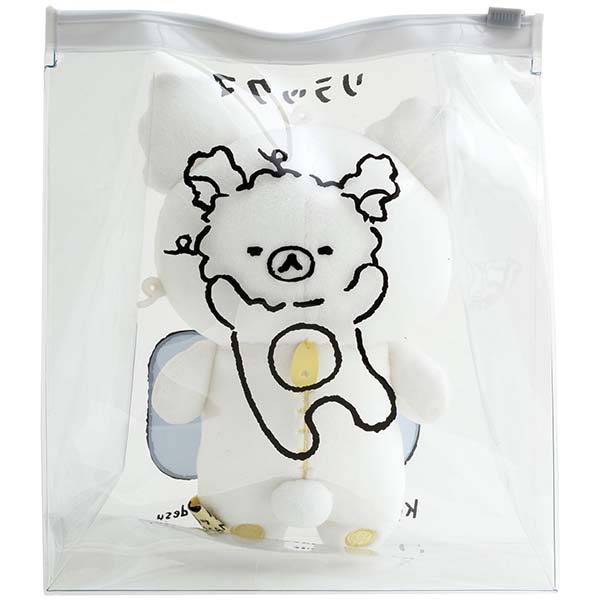 White Rilakkuma Plush Doll with Pouch Goyururi Everyday San-X Japan 2024