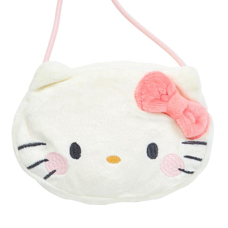 Hello Kitty Kids Plush Pochette Bag Face Shape Sanrio Japan