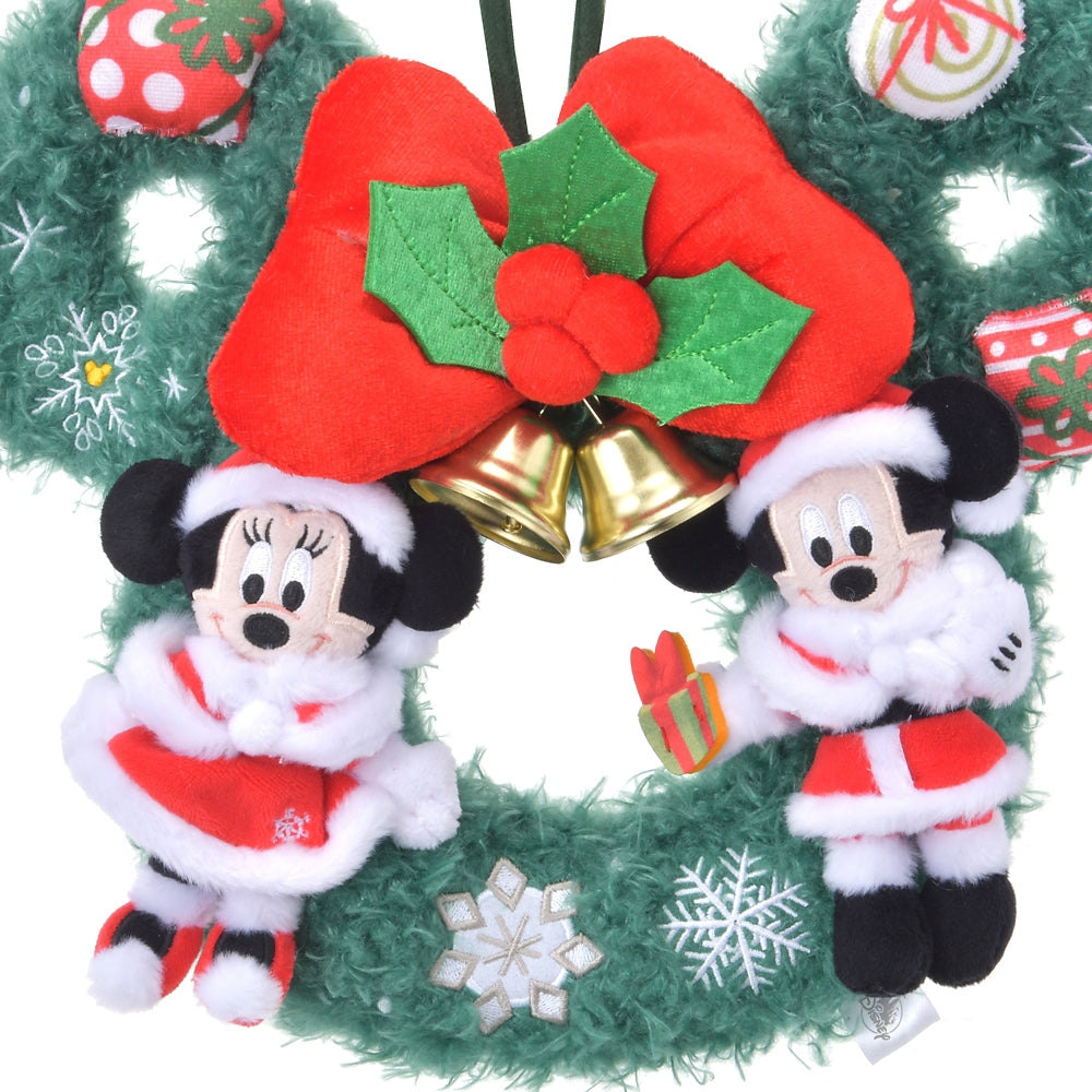 Mickey & Minnie Plush Christmas Wreath Disney Store Japan 2024