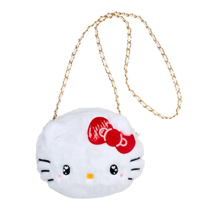 Hello Kitty Fur Shoulder Bag Face Shape White Sanrio Japan 2025