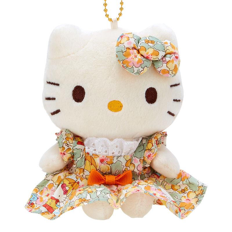 Hello Kitty Plush Mascot Holder Keychain Liberty Yellow Sanrio Japan 2024