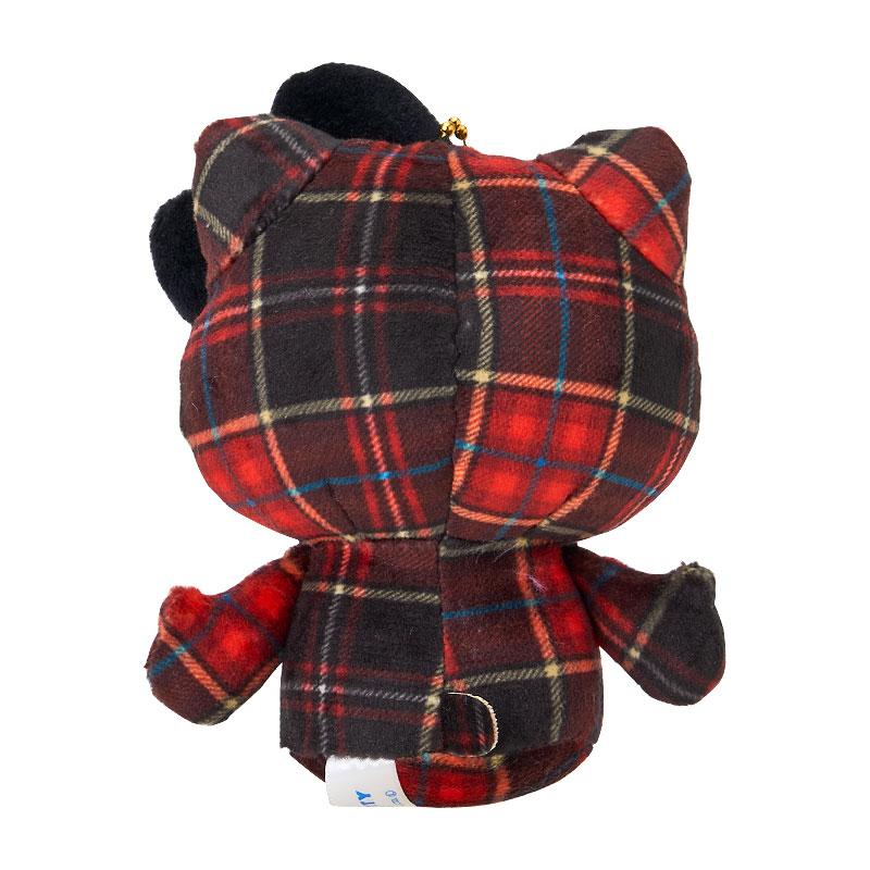 Hello Kitty Plush Keychain Tartan Plaid Black Sanrio Japan 2025