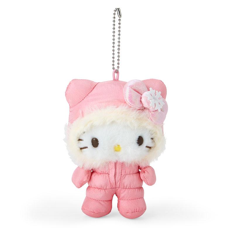 Hello Kitty Plush Mascot Holder Keychain Fluffy Winter Sanrio Japan 2024