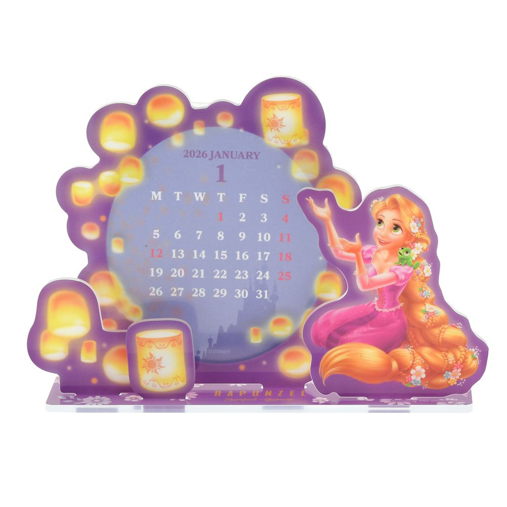 Tangled Rapunzel & Pascal Acrylic Calendar Desktop 2026 Disney Store Japan