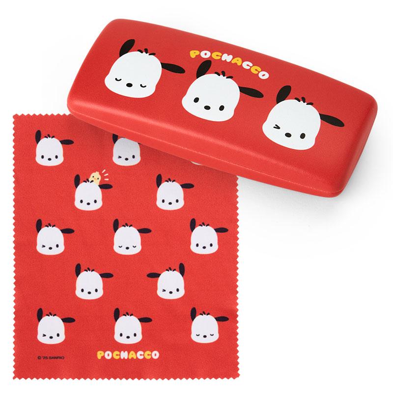 Pochacco Glasses Case with Cloth Red Sanrio Japan 2025