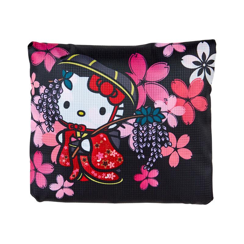 Hello Kitty Foldable Carry-On Bag Black Sanrio Japan 2024 Sakura Kimono