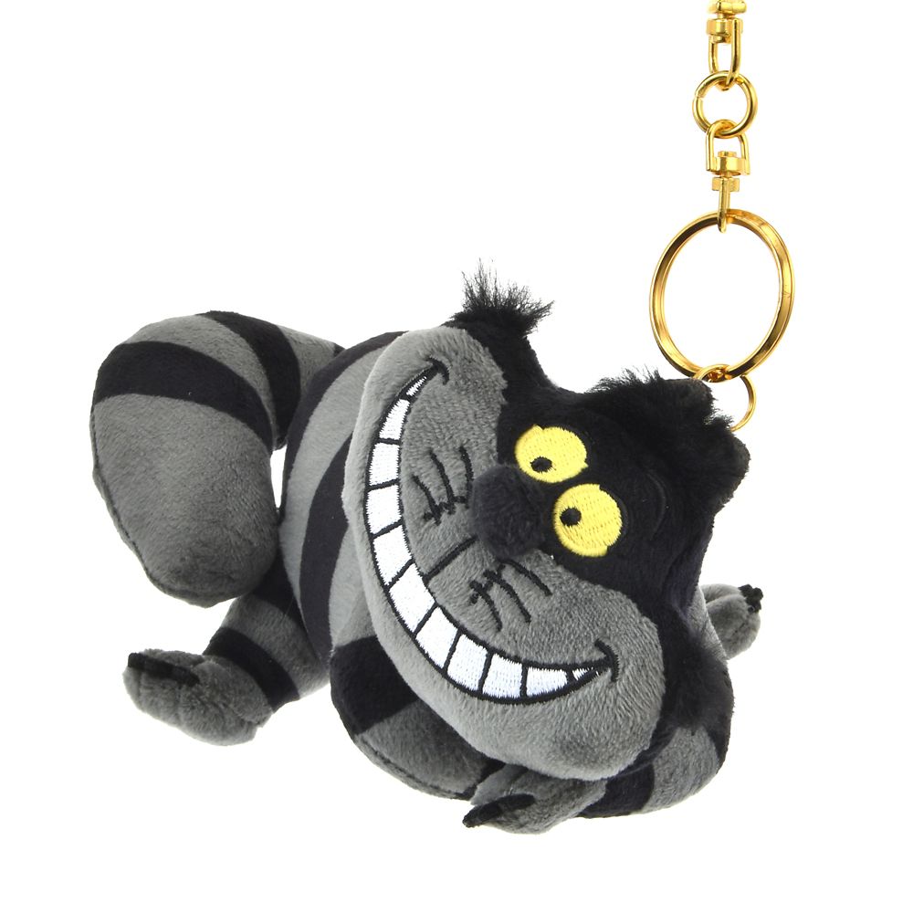 Cheshire Cat Plush Keychain Phosphorescent Black Disney Store Japan Alice