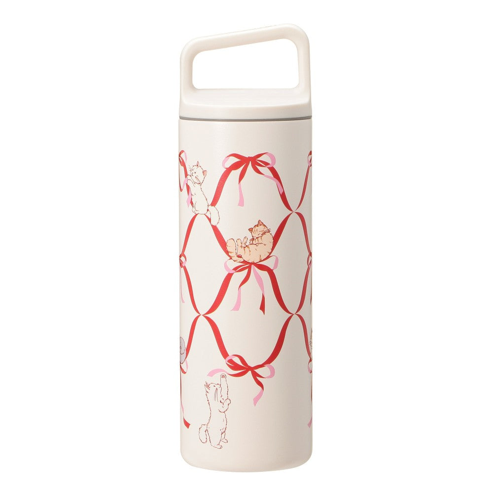 Starbucks Japan Valentine's 2025 Handle Lid Stainless Bottle 473ml Cat Tumbler