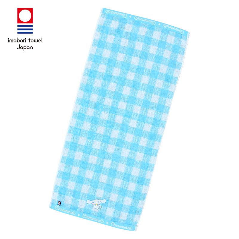 Cinnamoroll Face Towel Plaid Blue Imabari Sanrio Japan 2025