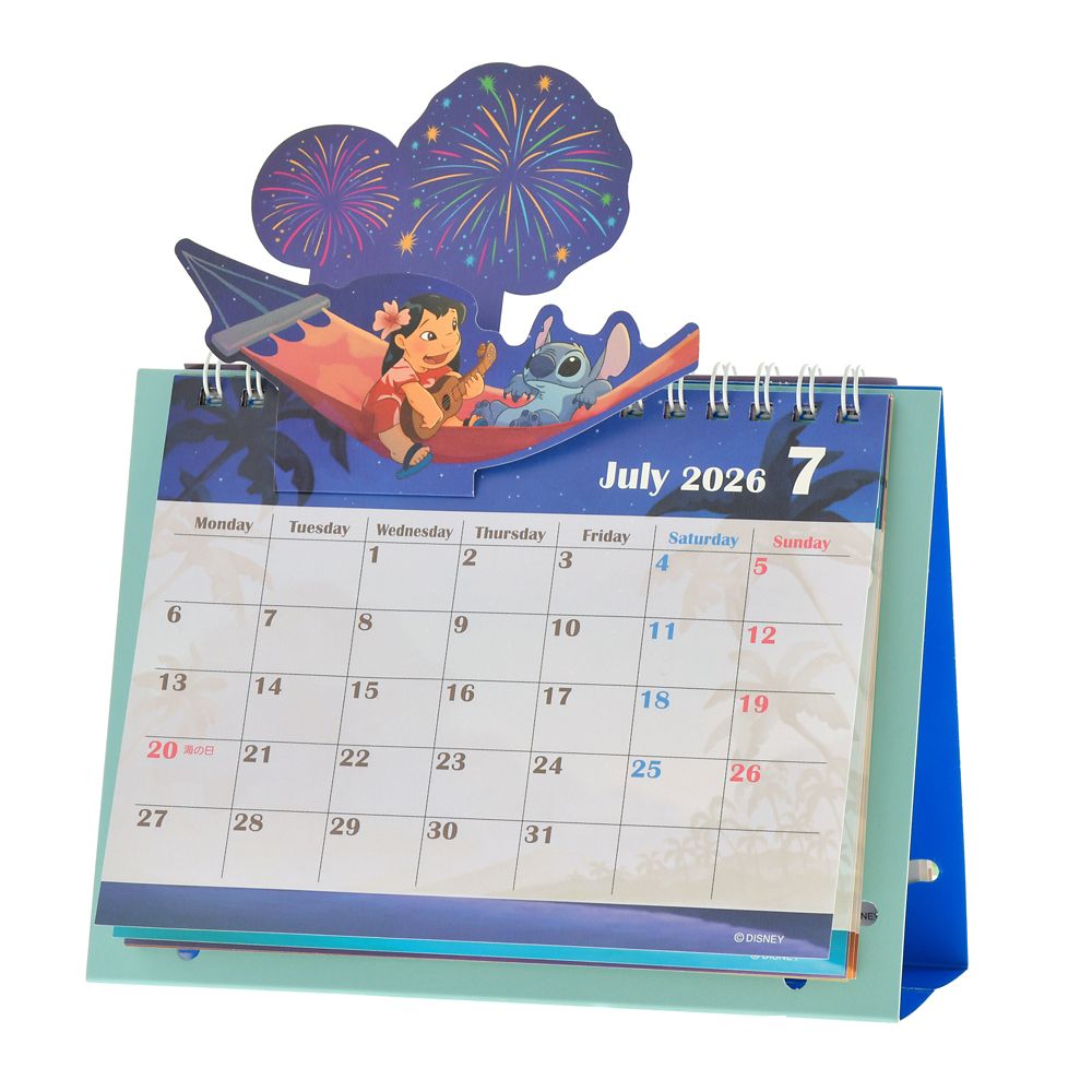 Stitch Scrump Lilo Calendar Desktop 2026 Pop Up Disney Store Japan
