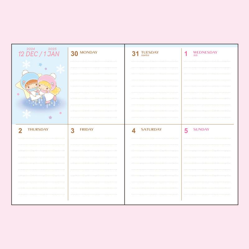 Little Twin Stars Kiki Lala 2025 Schedule Book B6 Weekly Block Sanrio Japan