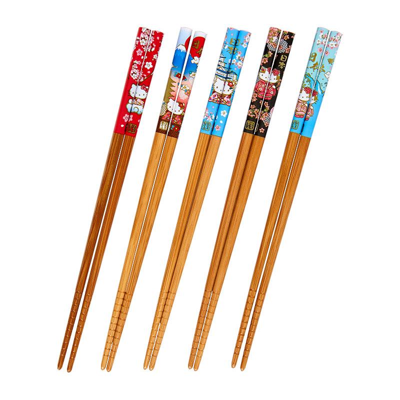 Hello Kitty Bamboo Chopsticks 5pcs Set International flight Sanrio Japan 2024