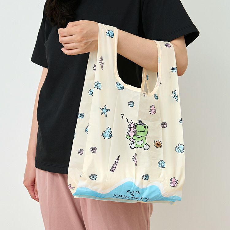 Pickles the Frog Eco Shopping Tote Bag Plush doll Pouch Earth Blue Japan 2024