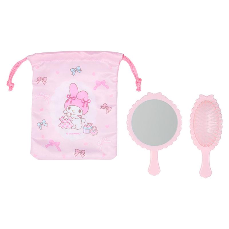 My Melody Mirror & Hairbrush Set with Pouch Sanrio Japan 2025
