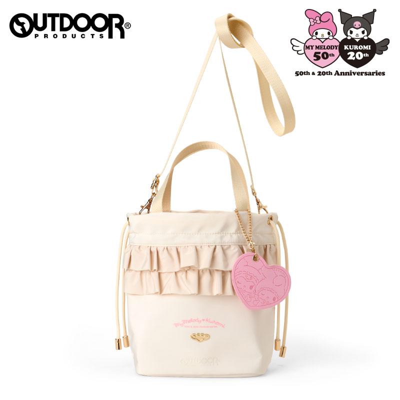 My Melody 50th & Kuromi 20th OUTDOOR 2Way Drawstring Shoulder Bag Sanrio Japan