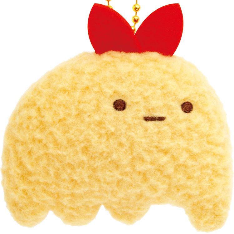 Sumikko Gurashi Fried Shrimp Tail Plush Badge Keychain C Evolution San-X Japan